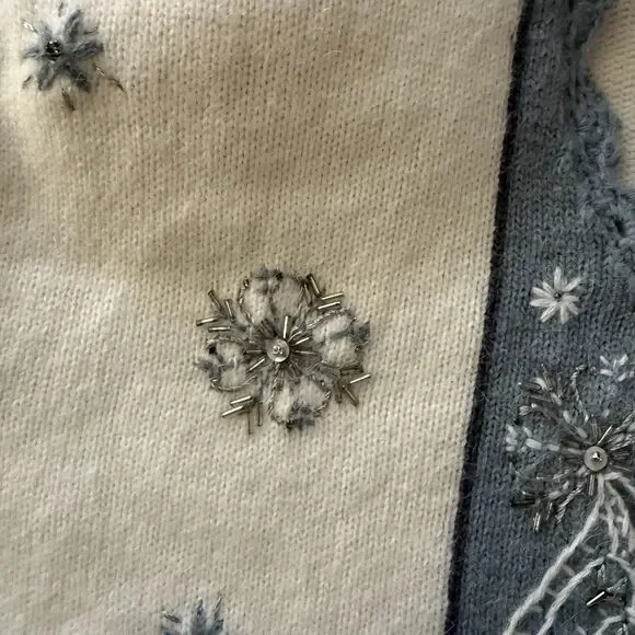 Vintage Women's Country Grandma Winter Embroidered Cardigan Sweater Cottage XL - Picture 6 of 6